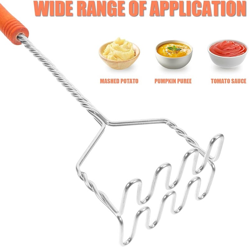 مهروس البطاطس من الفولاذ المقاوم للصدأ - مطحنة خضروات يدوية محمولة للمطبخ - Image 3